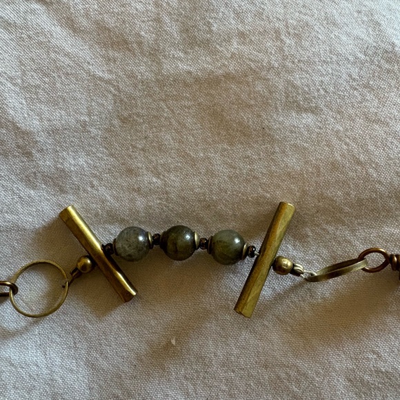 Unique handmade brass and stone bracelet - Picture 2 of 4